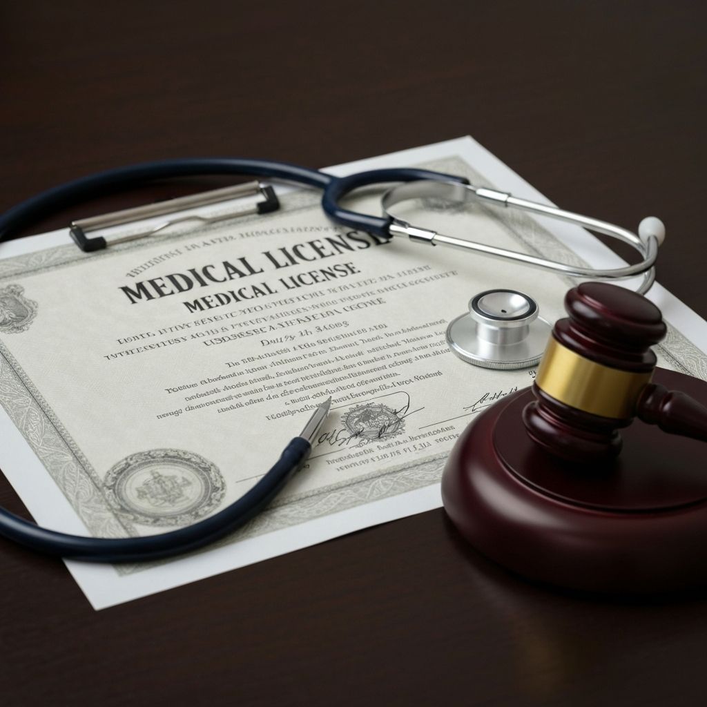 Medical license and legal documents